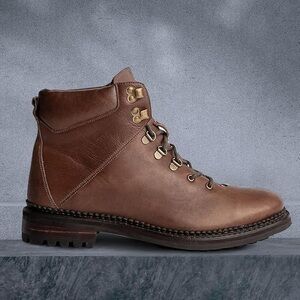 Anthony Veer Rockefeller Men's Brown Leather Lace-Up Ankle Boots Size 14 NEW